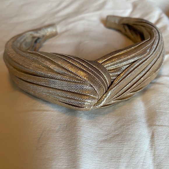 JCrew Gold Metallic Top Knot Headband NWOT - Picture 3 of 3